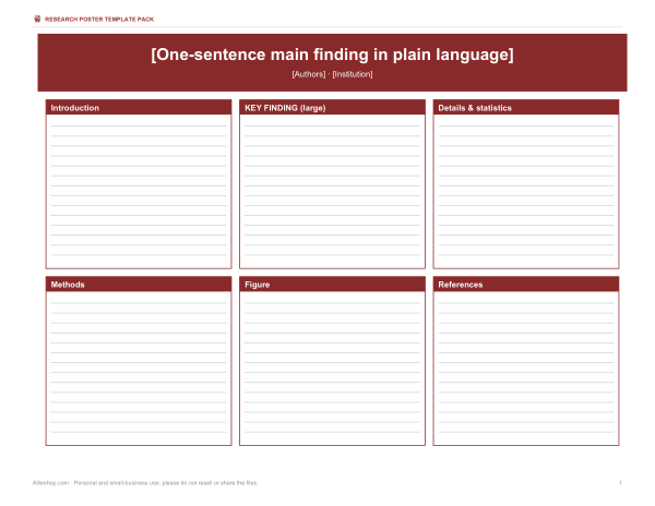 Preview of Printable Central-Finding Research Poster Layout